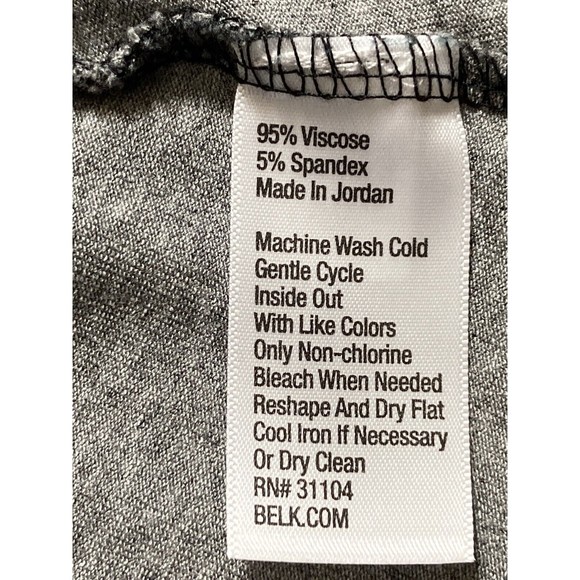 New Directions Large Gray/Black Tunic Shirt/Dress High/Low Hem 3/4 Ruched Sleeve - Picture 8 of 8